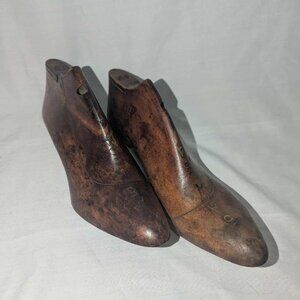 Antique Wooden Shoe Molds with Lettering on them